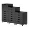 Contemporary Home Living 3-Piece Multi Drawer Storage Cabinet Set - 41.5" - Black